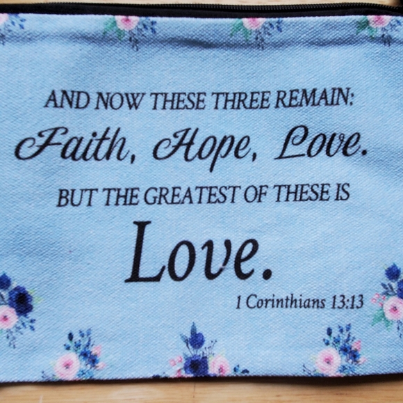 2 Bible Verse Zipper Makeup/Cosmetic Bags New - Picture 3 of 5